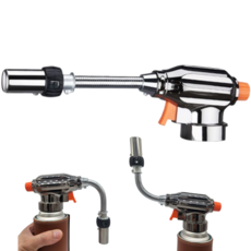 MANTOOL 원터치 자동점화 롱 가스 토치 각도조절 캠핑 요리, 1개, 티타늄블랙