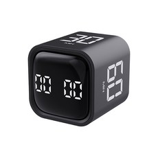 翻轉計時器 視覺計時器 充電款 時間管理器, 1個, 黑色_方形旗艦機