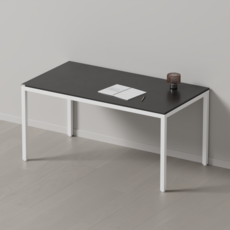 다가구 프래그마 1500 x 800 1인용 컴퓨터책상, 블랙블랙+아이보리