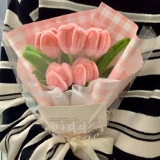 소소온 핸드메이드 모루 꽃다발 완성품 기념일 조화 선물, 파우더핑크, 1개 파우더핑크, 1개
