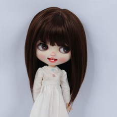 Linfairy 9-10 inch Doll 인형 가발 어깨 머리카락 (Brown6A)