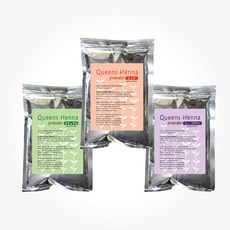 퀸즈PREMIER헤나 3봉셋트 천연헤나염색약 100G 정품, 1개, 레드1브라운1투명1