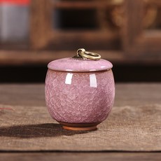 冰裂釉陶瓷茶罐, 1個