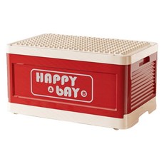 HAPPY BAY 兒童玩具收納箱，摺疊收納櫃，兒童房玩具整理箱，卡通圖案，環保材質，多尺寸可選, 紅色, 1個