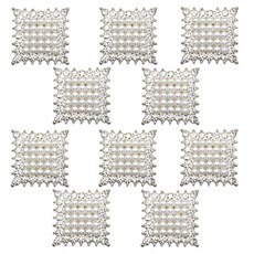 고급 큐빅 진주 코트 가디건 보석 정장 단추, 10개, 진주 사각 20mm