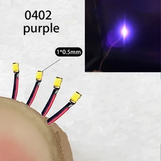 모델 기차용 LED SMD 와이어 HO N 체중계 레드 블랙 라인 사전 납땜 마이크로 리츠 디오라마 철도용 04, 10 0402 purple