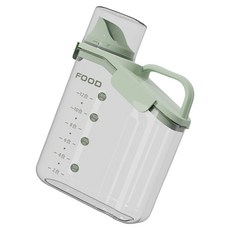 쏟아지는 주둥이 시리얼 디스펜서가 있는 밀폐형 대형 건조 식품 저장 용기, Light Green, 1개