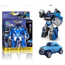 玩具先生 先鋒戰甲機器人 變形玩具 戰鬥機 坦克 汽車 恐龍, 藍色機器人變形吉普車