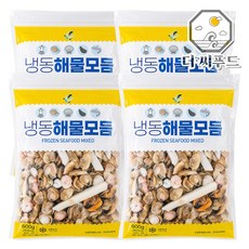 신선하고 간편한 지퍼백 해물모듬 냉동 해물믹스 모둠, 4개, 600g