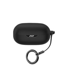 Keminsung JBL Wave Flex 2 실리콘 헤드폰 커버 무선 이어버드 소재 충격 방지 독특한 휴대용 보호 카라비너 포함 (블루) 90332, 블랙, 1개