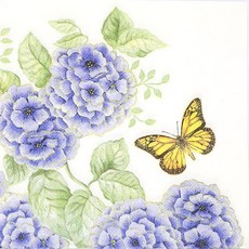 수국 나비 냅킨 20장 K-21-043, 혼합색상, 1개입, 20개