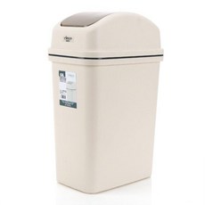 냄새차단 쓰레기통 커버 360도 회전 깔끔한 디자인, 베이지 10L