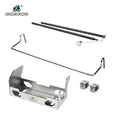 MORIXON TS-29 調味品架 TS-25 燈桿組 TS-26-1小掛架，多功能廚房收納，節省空間, Black, 1