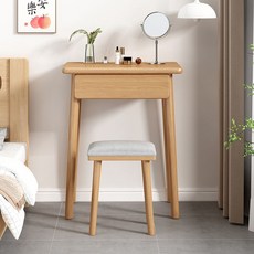 實木北歐梳妝臺網紅ins風小戶型化妝臺迷你化妝桌 桌子 梳妝台 化妝桌 實木桌 化妝桌 A4CU, 60*40*75原木單桌送鏡子