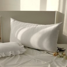 순수 피그먼트워싱면 누빔 등받이 침대 헤드 빅 쿠션커버, 백아이보리