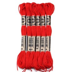 폴리에스터 크로스 자수실 바느질 공예 천, 27. Red00