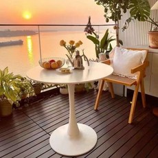 eshop 티테이블 협탁 의자 사이드 미니 테이블, 80cm 화이트 사각 테이블 업그레이드 모델