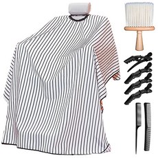 조절 가능한 금속 클립이 있는 전문 이발사 케이프 헤어컷 살롱 헤어드레싱 넥 더스터 브러시 빗 헤어 클립 세트, 조절 가능한 금속 클립이 있는 전문 이발사 케이프 헤어