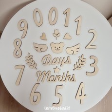 뉴본촬영 30일셀프촬영 50일셀프촬영 우드토퍼 세트 아기 셀프촬영소품, 1세트, 곰 날개