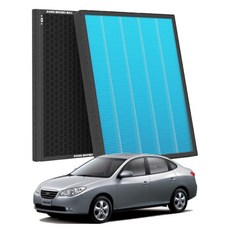 1+1 PM 0.3 에어컨필터 활성탄 블루 초미세먼지, 2개, 아반떼HD [FCP-11]