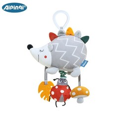 嬰兒手搖鈴音樂鈴玩具組：多功能掛鈴、推車掛件、床鈴、搖鈴，寶寶新生兒安撫玩具首選, 拉鈴刺猬【音樂盒拉鈴+咬咬膠+BB器】, 1個