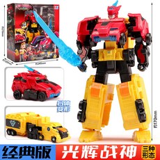 奧迪雙鉆 量子戰隊豪華版 鏘龍戰神 光輝戰神 恐龍變形合體 可動人偶 台灣熱賣, 1個, 【光輝戰神】3種形態580811