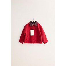 [국내발송] 자라 ZARA TIMELESS - 콘트라스트 네크라인 캔버스 재킷 레드 8614/561/600