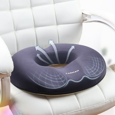고급 메모리폼 임산부 회음부 치질 도넛 방석, 블랙, 블랙, 1개