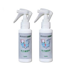 愛家捷 浴室用 抗污鍍膜劑100ml 水垢水漬髒污不殘留 玻璃門鏡子浴缸洗手台洗臉檯面馬桶壁面 抗汙鍍膜撥水亮, 1個, 2入