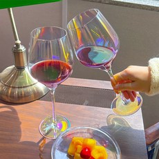 헤이루미 홈카페 크리스탈 와인잔, 오로라, 2개, 300ml