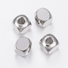 스테인리스 정육면체 비드 큐브 수공예 DIY 주얼리 부속 스트링 비즈, 스테인리스스틸색25