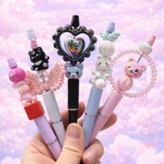 볼펜 꾸미기 5개 세트 애니멀 비즈 볼꾸 재료 DIY, 1세트, 혼합