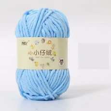 1Pc 50g 손 뜨개질 벨벳 원사 두꺼운 100% 폴리 에스터 크로 셰 니트 스카프 모자 담요 셔닐 실 amigurumi, 23 09 sky blue