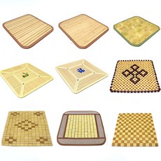 방석 모음 왕골 대나무 마작 [반드시 구매 옵션 확인], 연한 꽃무늬대방석