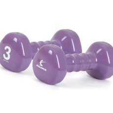 케이쓰리 웨이트트레이닝 PVC 삼각아령 3kg 단품1개 스모키퍼플