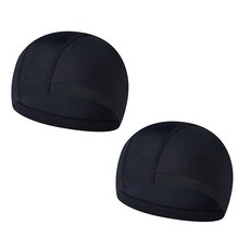 빅사이즈 머리가 편한 스판 천 수모 수영모자 수영모, 블랙, 2개 블랙, 2개