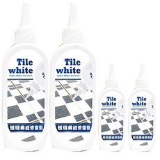 Tile white 磁磚美縫劑, 1個, 美縫劑-大2罐+小2罐