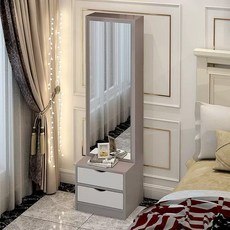 루나글램 수납 전신거울 화장대, 그레이