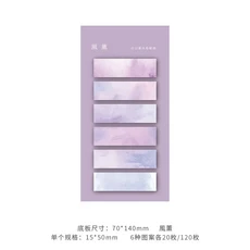 그라디언트 편의 스티커 루스 리프 인덱스 끈적임 필기 떼어내기 라벨 작은 스트립 마킹 메모 패드, 03 6
