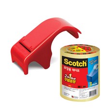 스카치 포장용 테이프 디스펜서 DP-300RD + 리필 3625V 48mm × 25m 3p 세트, 투명, 1세트