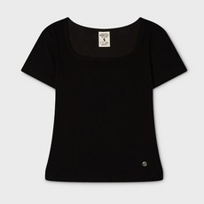 [후아유] 여성 립 스퀘어넥 반팔 티셔츠 / WHRAG2432F