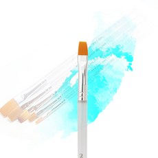 신진사 아크릴 투명 손잡이 세필 납작붓 평붓 2호, 1개