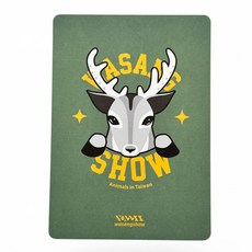 【WasangShow 花生騷】Ｑ白鹿厚卡明信片，精美圖案，厚實材質，傳遞真摯情感, 1個