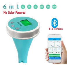 분석 와이파이 지능형 7-in-1 Phorp EC 총 용존 고체 염분 온도 CL 테스터 수영장 수질 테스터, [02] New 6 IN 1 No Solar, 1) 6 IN 1 No Solar