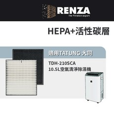 適用 TATUNG 大同 TDH-210SCA 10.5升 空氣清淨除濕機 HEPA 活性碳 濾網 濾芯 濾心