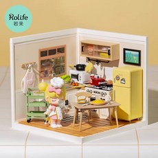 Robotime若態Rolfie若來 DIY小屋 積木拼裝 益智解壓擺件, 1個, 廚力滿滿廚房