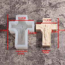 수제 예수 초상화 조각상 양초 실리콘 몰드 십자가 조각 향기 석고 장식, [01] Mold A, 1개