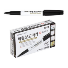 자바펜 세필 보드마카 12p, 검정, 12개