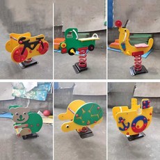 동물 스프링 시소 광장 놀이터 공원 펜션 리조트 야외 용수철 목마 말 시소기구 유치원, 1개, 27. 밝은 녹색 코뿔소 로커