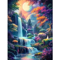 Naykow Aurora Borealis 성인용 다이아몬드 페인팅 키트 풀 드릴 5D 다이아몬드 아트 키트 DIY 다이아몬드 페인팅 번호 30.5 x 40.6cm(12 x 16, 매혹적인 폭포